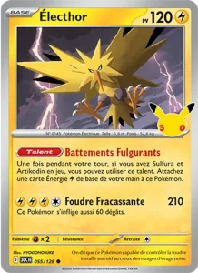 Carte Pokémon Électhor 055/128 du set 30e Anniversaire