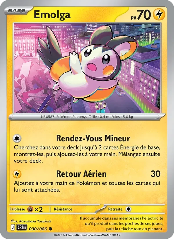 Carte Pokémon Emolga 030/122 — Chaos Ascendant