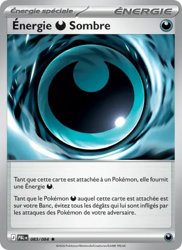 Carte Pokémon Énergie Darkness Sombre 083/084, extension Nuit Noire