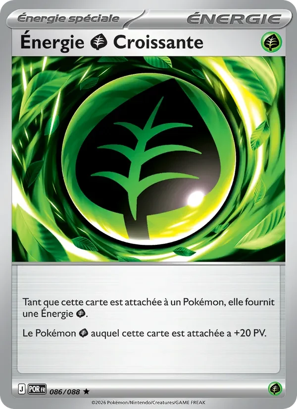 Carte Pokémon Énergie Grass Croissante 086/124 — Équilibre Parfait
