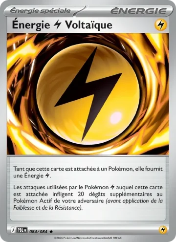 Carte Pokémon Énergie Lightning Voltaïque 084/084, extension Nuit Noire