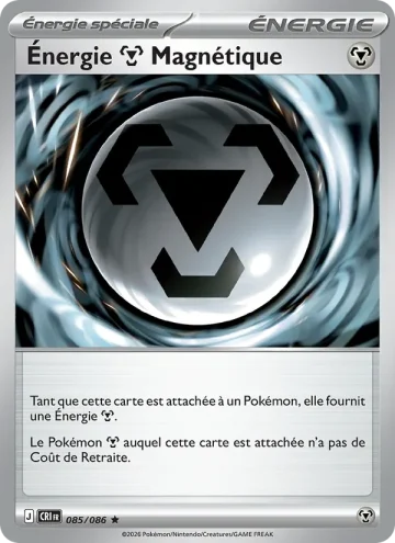 Carte Pokémon Énergie Metal Magnétique 085/086, extension Chaos Ascendant