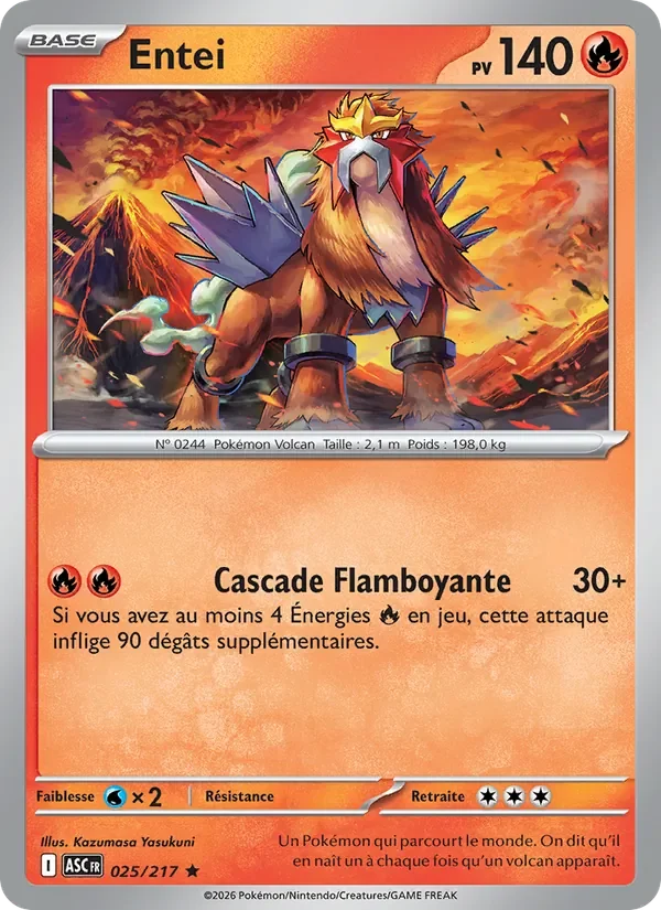 Carte Pokémon Entei 025/295 — Héros Transcendants