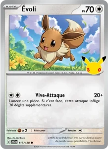 Carte Pokémon Évoli 117/128 du set 30e Anniversaire