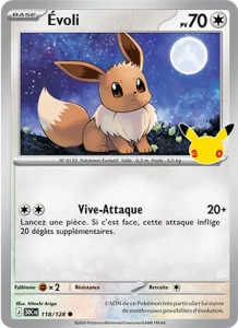 Carte Pokémon Évoli 118/128 du set 30e Anniversaire