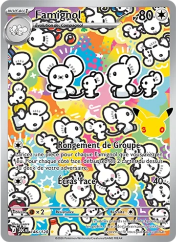 Carte Pokémon Famignol 146/128, extension Pokémon 30e Anniversaire