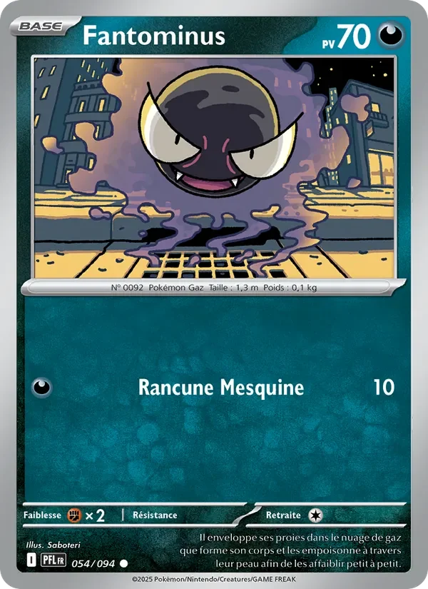 Carte Pokémon Fantominus 054/094 — Flammes Fantasmagoriques