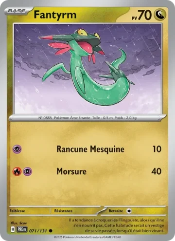 Carte Pokémon Fantyrm 071/131, extension Évolutions Prismatiques