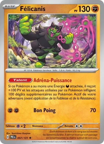 Carte Pokémon Félicanis 057/131, extension Évolutions Prismatiques