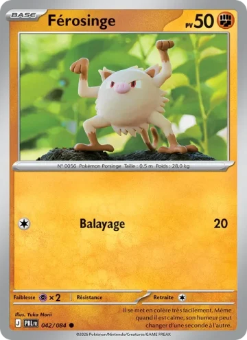 Carte Pokémon Férosinge 042/084, extension Nuit Noire