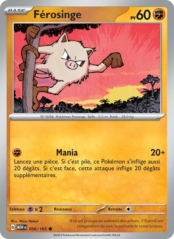 Carte Pokémon Férosinge 056/165 — 151
