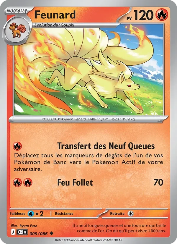 Carte Pokémon Feunard 009/122 — Chaos Ascendant