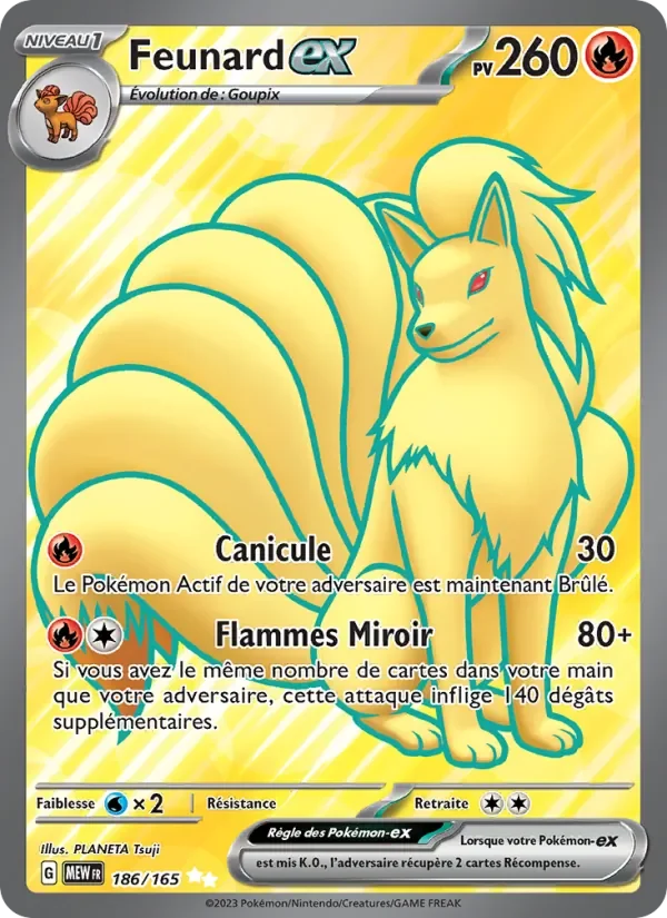 Carte Pokémon Feunard-ex 186/165 — 151