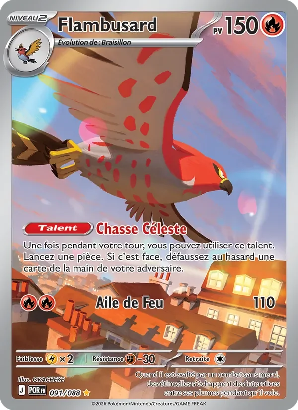 Carte Pokémon Flambusard 091/124 — Équilibre Parfait