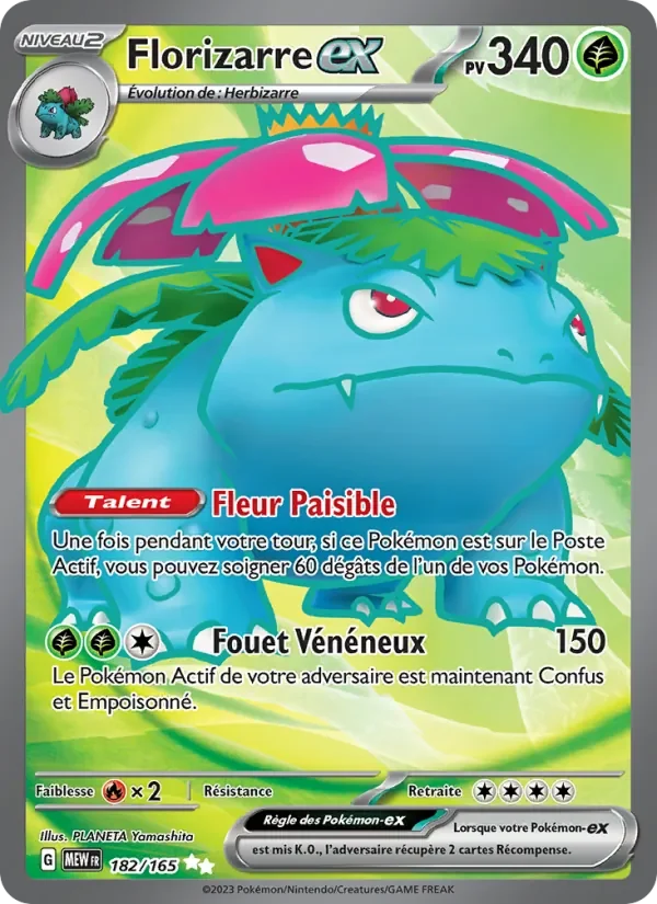 Carte Pokémon Florizarre-ex 182/165 — 151
