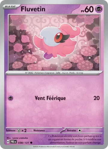 Carte Pokémon Fluvetin 038/131, extension Évolutions Prismatiques