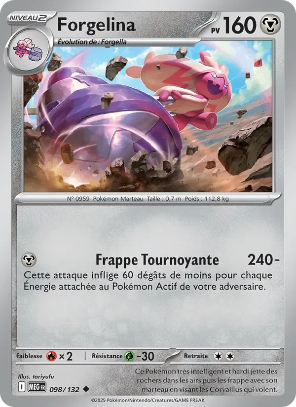 Carte Pokémon Forgelina 098/132 — Méga-Évolution