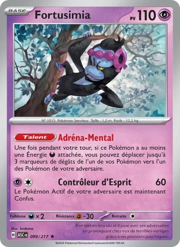 Carte Pokémon Fortusimia 099/217, extension Héros Transcendants