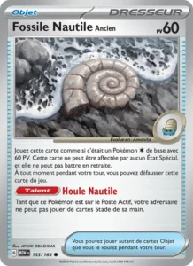 Carte Pokémon Fossile Nautile Ancien 153/165 — 151