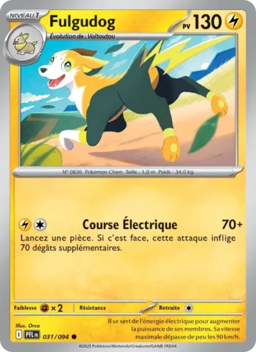 Carte Pokémon Fulgudog 031/094, extension Flammes Fantasmagoriques