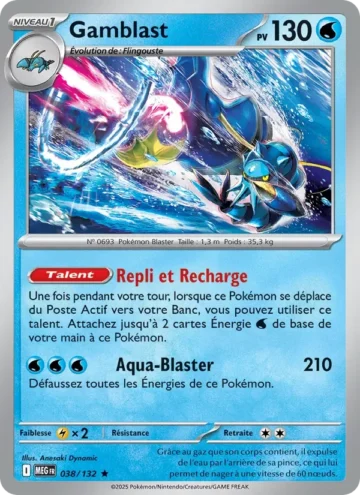 Carte Pokémon Gamblast 038/132, extension Méga-Évolution