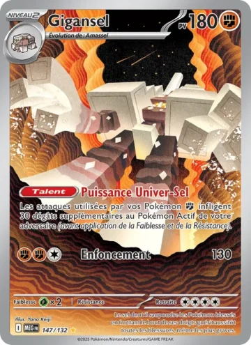 Carte Pokémon Gigansel 147/132, extension Méga-Évolution
