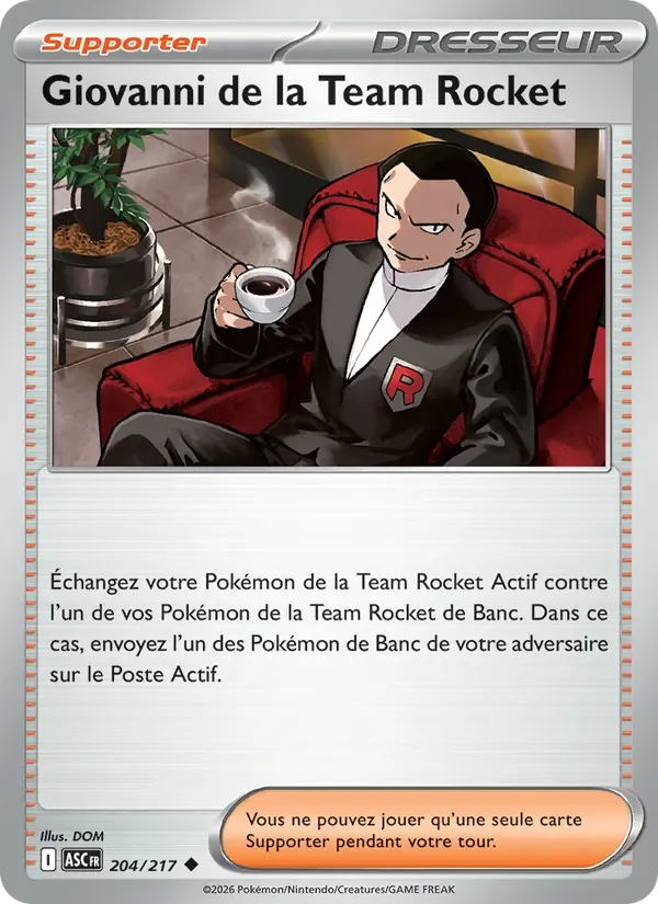 Carte Pokémon Giovanni de la Team Rocket 204/295 — Héros Transcendants