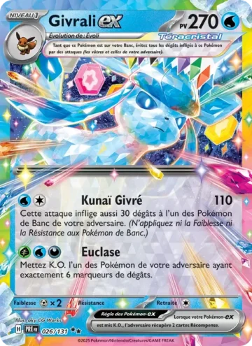 Carte Pokémon Givrali-ex 026/131, extension Évolutions Prismatiques