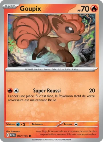 Carte Pokémon Goupix 037/165, extension 151