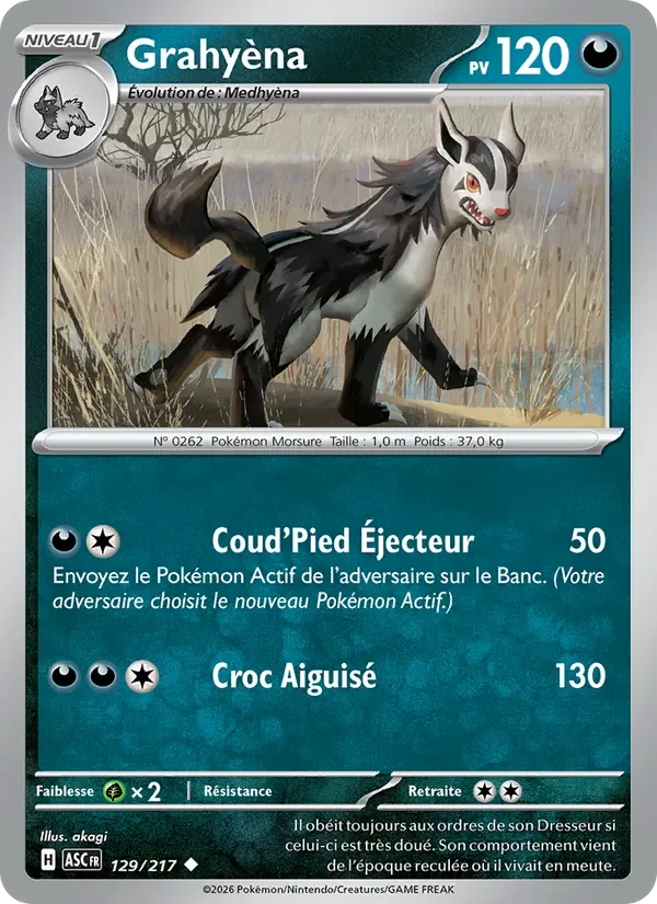 Carte Pokémon Grahyèna 129/295 — Héros Transcendants