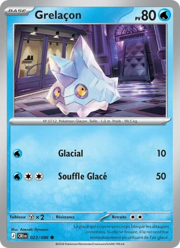 Carte Pokémon Grelaçon 023/086, extension Chaos Ascendant