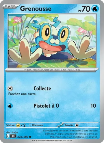 Carte Pokémon Grenousse 020/086, extension Chaos Ascendant