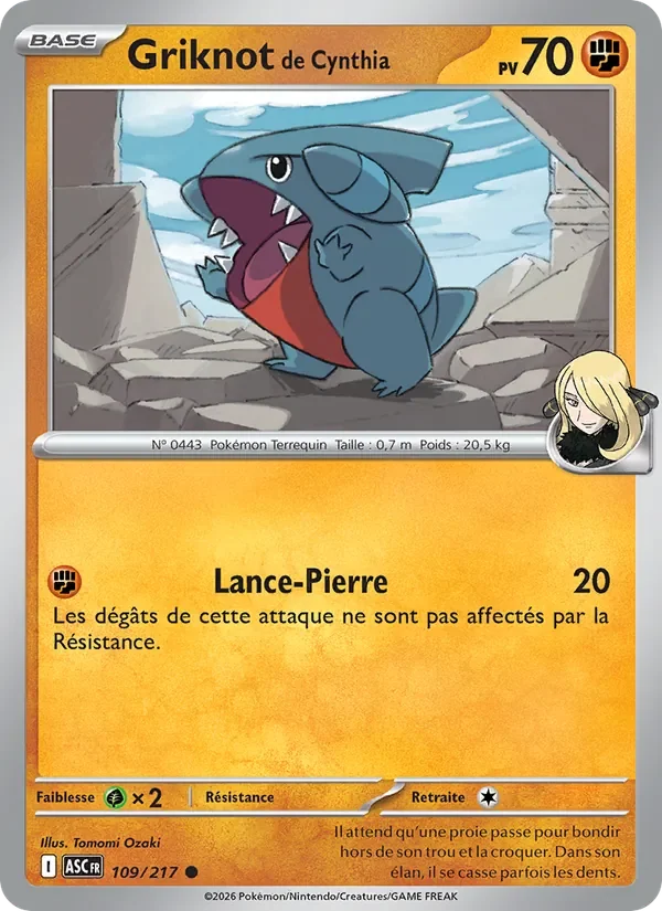 Carte Pokémon Griknot de Cynthia 109/295 — Héros Transcendants