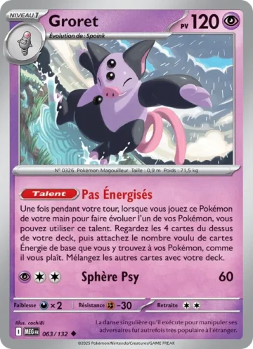 Carte Pokémon Groret 063/132, extension Méga-Évolution