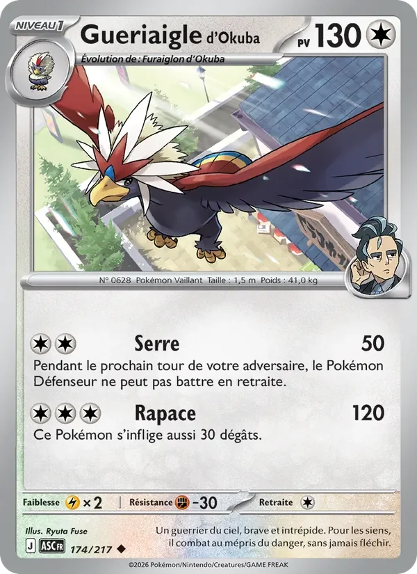 Carte Pokémon Gueriaigle d'Okuba 174/295 — Héros Transcendants