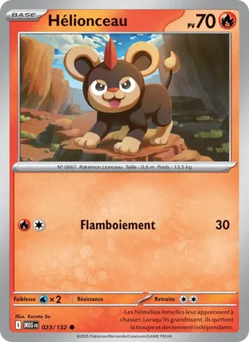 Carte Pokémon Hélionceau 023/132, extension Méga-Évolution