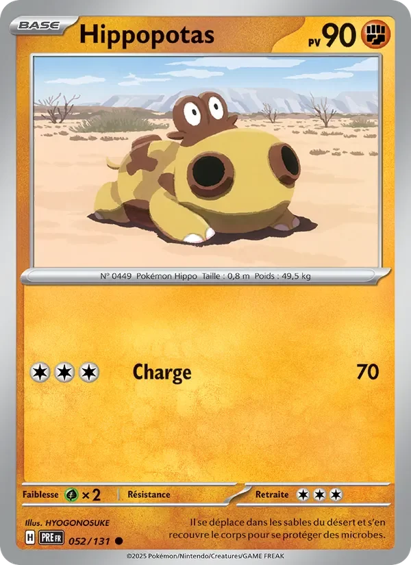 Carte Pokémon Hippopotas 052/131 — Évolutions Prismatiques