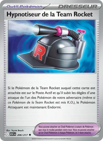 Carte Pokémon Hypnotiseur de la Team Rocket 206/217, extension Héros Transcendants
