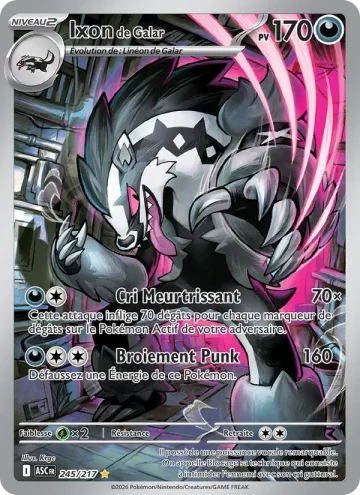 Carte Pokémon Ixon de Galar 245/217, extension Héros Transcendants