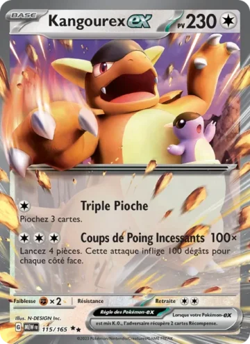 Carte Pokémon Kangourex-ex 115/165, extension 151