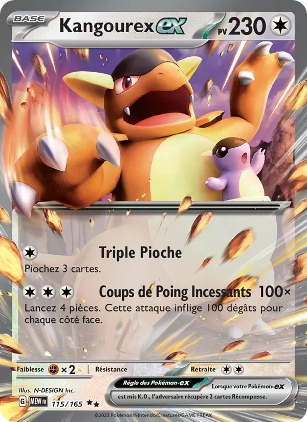 Carte Pokémon Kangourex-ex 115/165 — 151