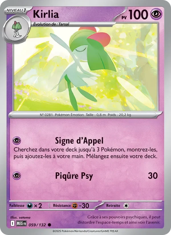 Carte Pokémon Kirlia 059/132 — Méga-Évolution