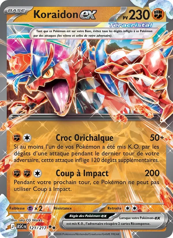 Carte Pokémon Koraidon-ex 121/295 — Héros Transcendants