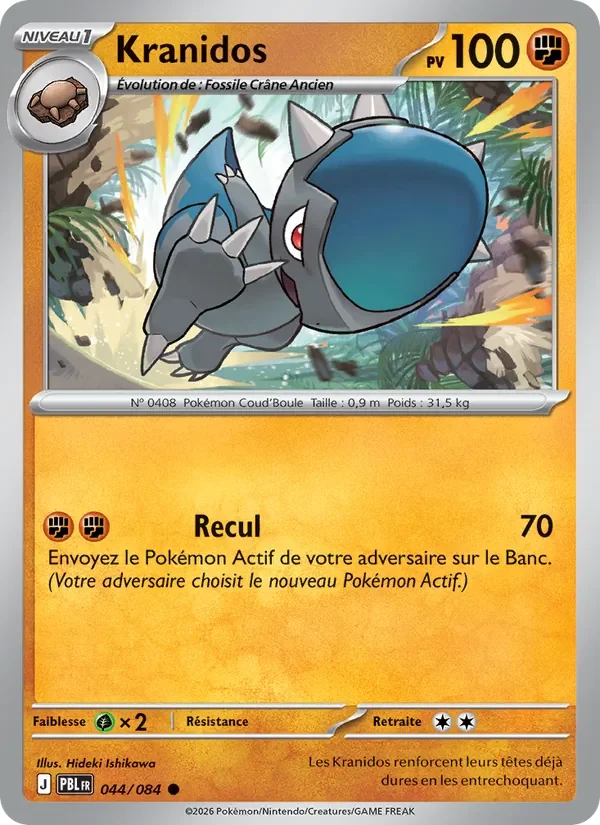 Carte Pokémon Kranidos 044/120 — Nuit Noire