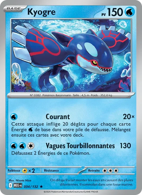 Carte Pokémon Kyogre 034/132 — Méga-Évolution