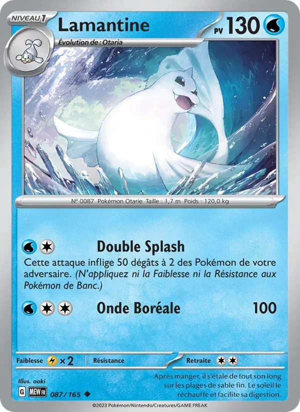 Carte Pokémon Lamantine 087/165 — 151