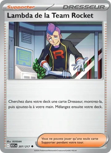 Carte Pokémon Lambda de la Team Rocket 207/217, extension Héros Transcendants