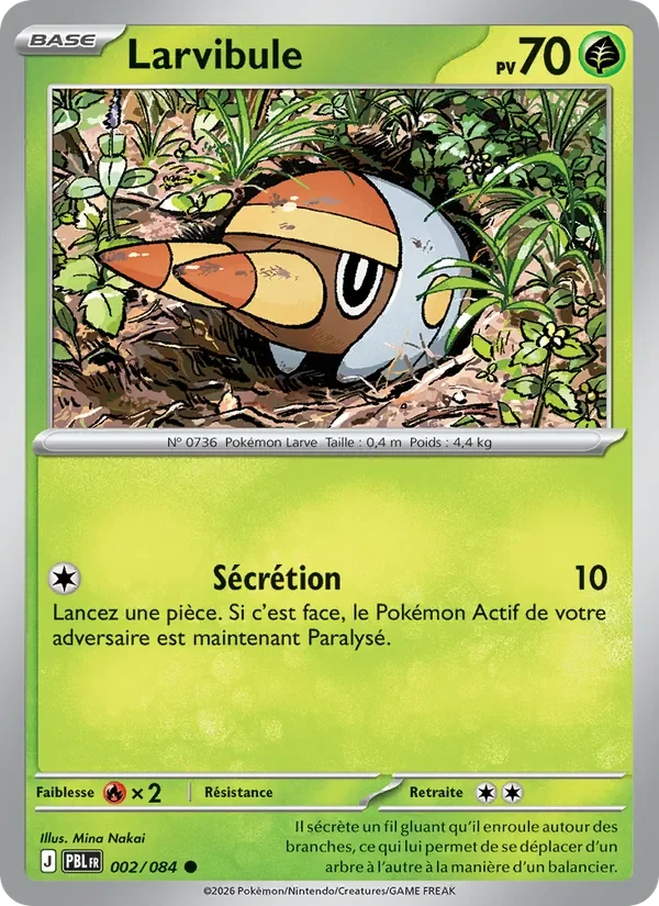 Carte Pokémon Larvibule 002/120 — Nuit Noire