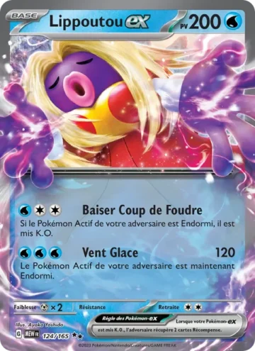 Carte Pokémon Lippoutou-ex 124/165, extension 151