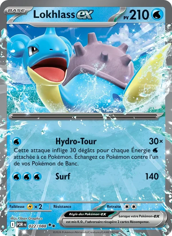 Carte Pokémon Lokhlass-ex 022/124 — Équilibre Parfait